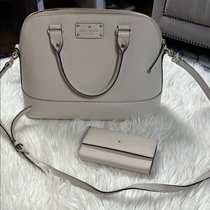 Kate Spade Taupe Satchel and Wallet